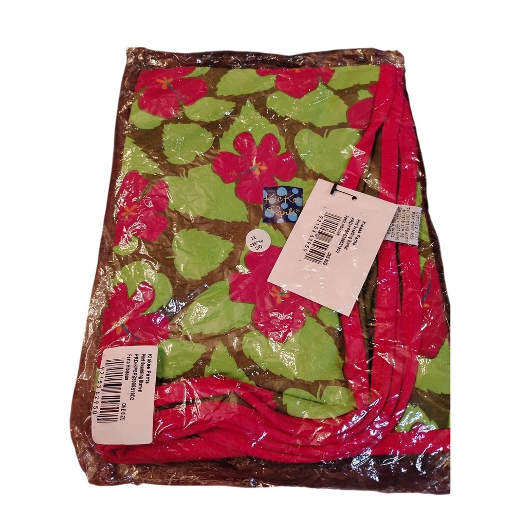 Kickee Pants Pesto Hibiscus Print Swaddling Blanket Bamboo PRD-KPSPB3986S19D2